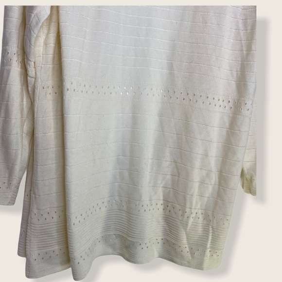 Cream Long Knit Cardigan - Picture 5 of 8